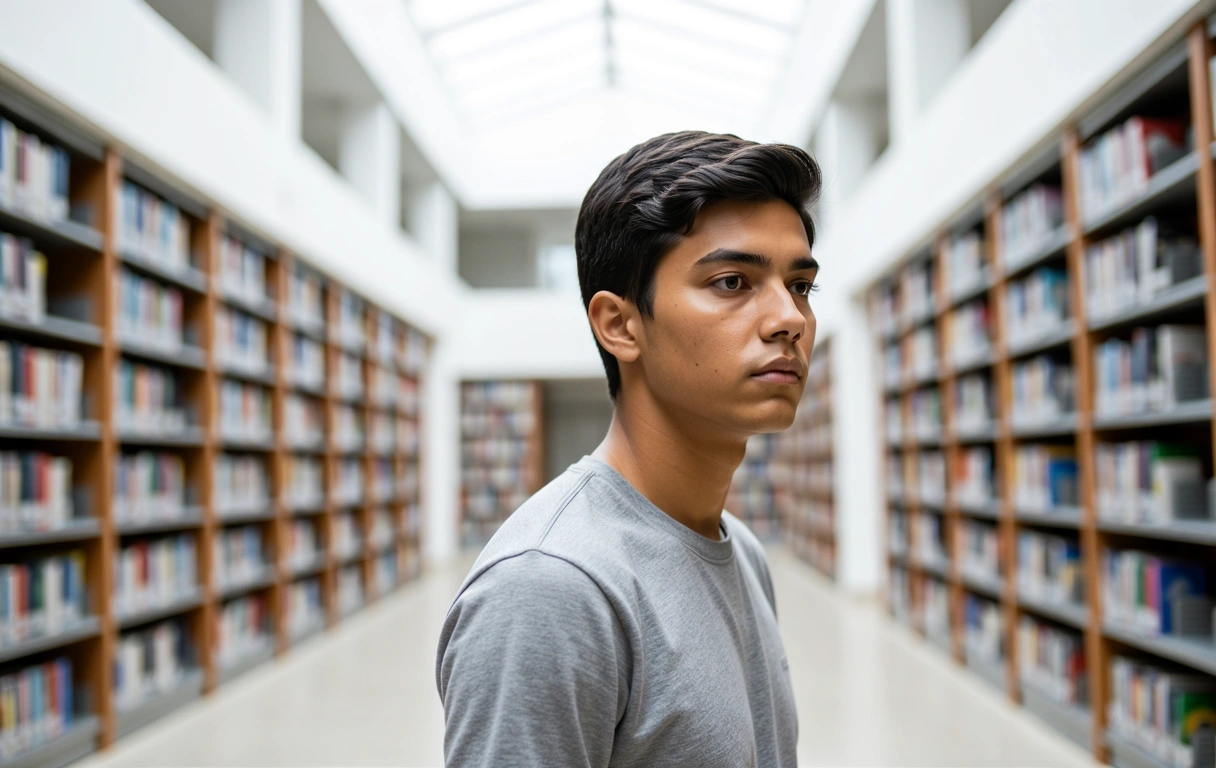 Student focused on English studies